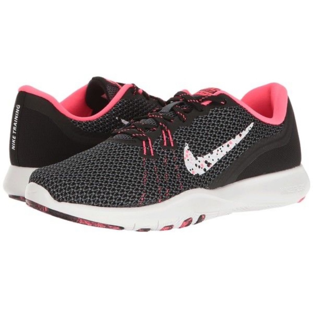 Nike flex tr 7 black and pink shoes